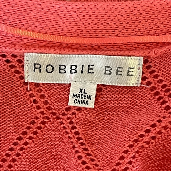 Robbie Bee Coral Open Front Cardigan NWT Size XL - Picture 3 of 11